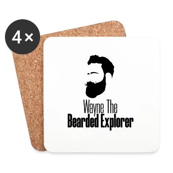 Wayne The Bearded Explorer blk - Coasters (set of 4) - white - Front