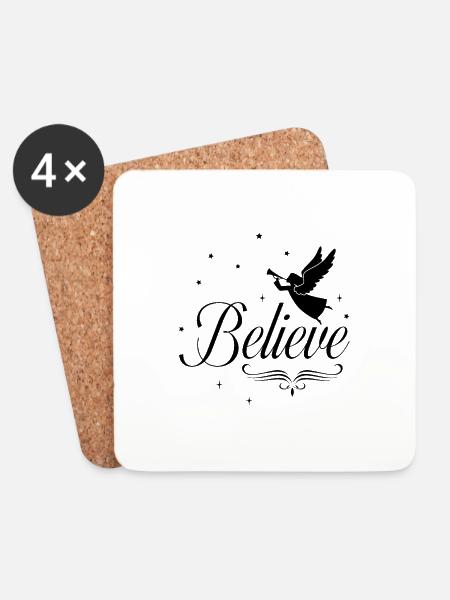 Believe - Untersetzer (4er-Set) - Weiß