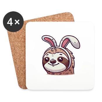 faultier sloth hase - Untersetzer (4er-Set) - Weiß - Vorne