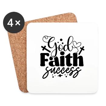 God Faith Success - Untersetzer (4er-Set) - Weiß - Vorne