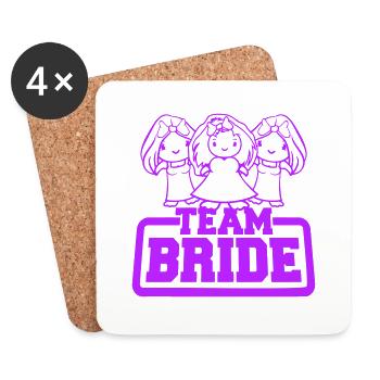 3 oiseaux poussins équipe mariée disant filles petites amies - Dessous de verre (lot de 4) - blanc - Devant