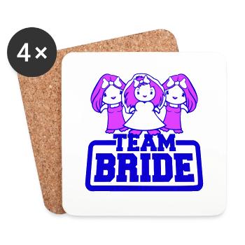 3 oiseaux poussins équipe mariée disant filles petites amies - Dessous de verre (lot de 4) - blanc - Devant