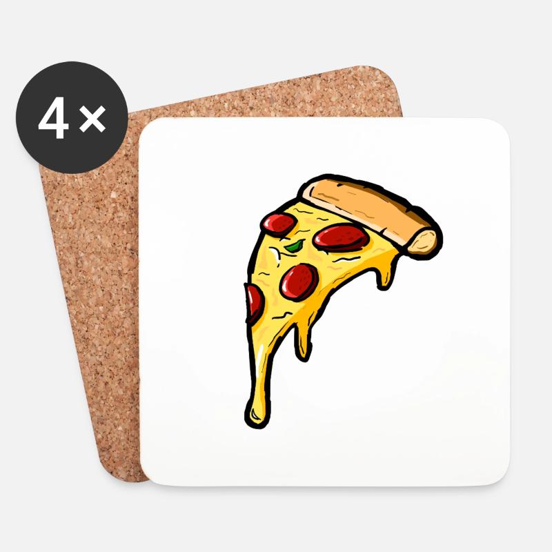 Pizza - Untersetzer (4er-Set) - Weiß