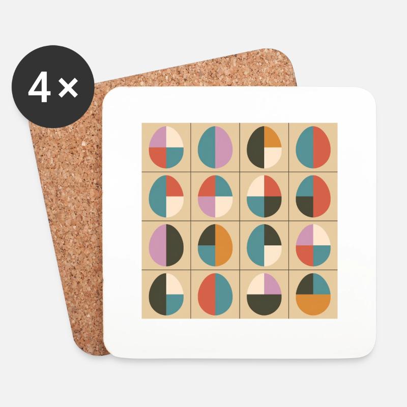 Ostereier Design No.02 - Untersetzer (4er-Set) - Weiß