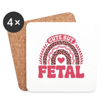 cute but fetal - Untersetzer (4er-Set) - Weiß - Vorne
