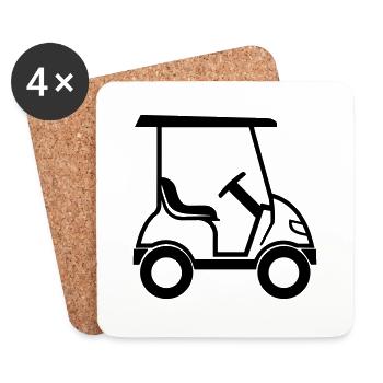 voiture de golf - Dessous de verre (lot de 4) - blanc - Devant