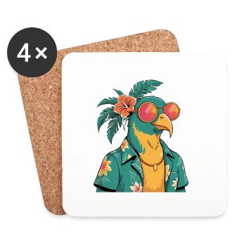 Kolibri Vogel Lustiger Sommer - Untersetzer (4er-Set) - Weiß - Vorne