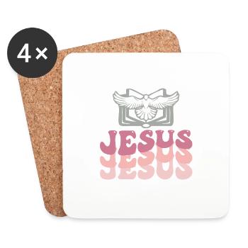 Jesus - Coasters (set of 4) - white - Front