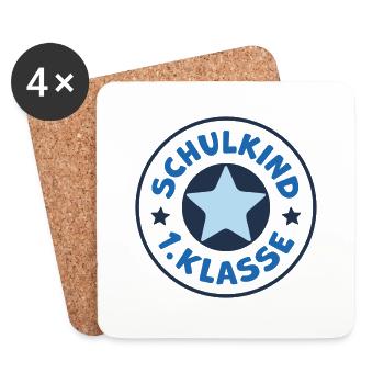 Schulkind 2026 Einschulung Schulanfang Erstklassig - Untersetzer (4er-Set) - Weiß - Vorne