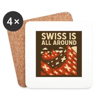 Swiss is all around - Untersetzer (4er-Set) - Weiß - Vorne