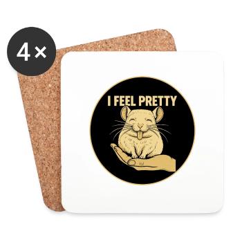 I Feel Pretty Chinchilla - Untersetzer (4er-Set) - Weiß - Vorne
