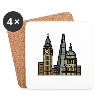 London Skyline - Coasters (set of 4) - white - Front