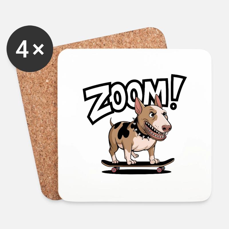 Bull Terrier - Coasters (set of 4) - white