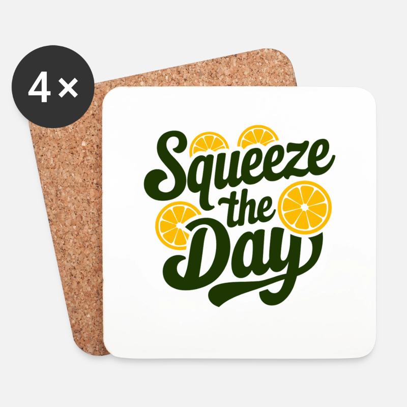 Squeeze The Day - Coasters (set of 4) - white