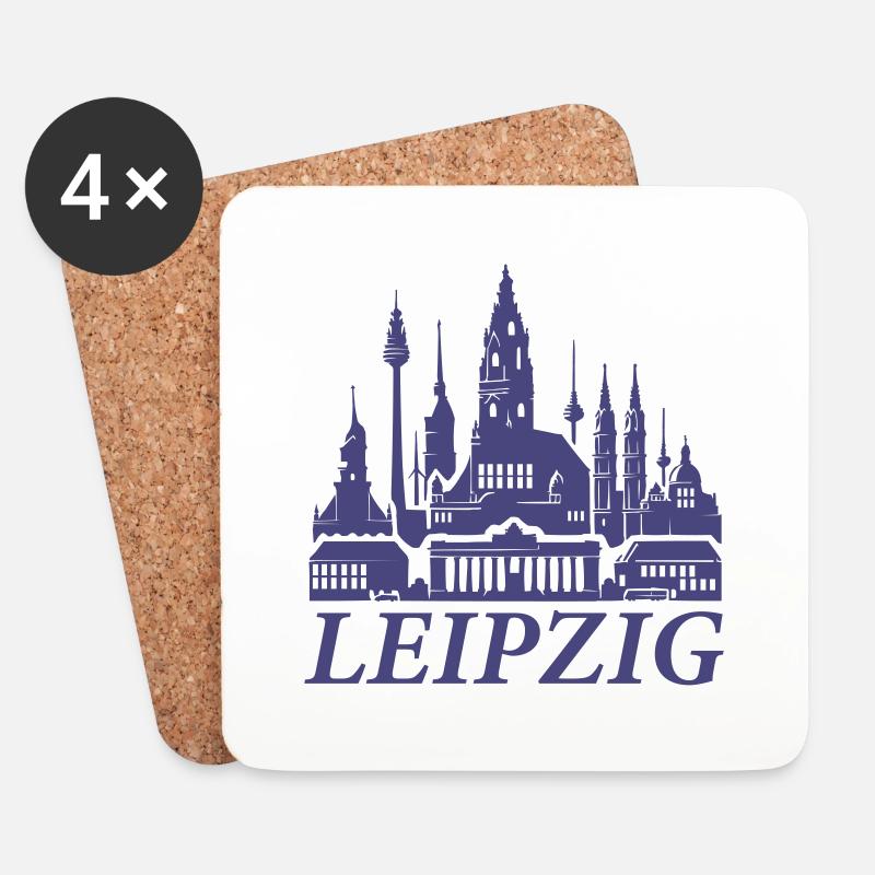 leipzig skyline - Untersetzer (4er-Set) - Weiß