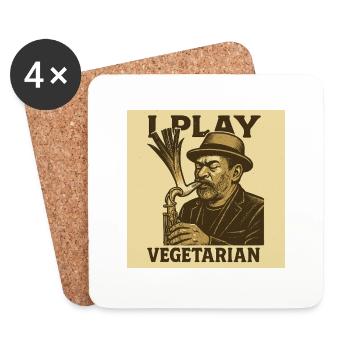 Saxophon I play vegetarian - Untersetzer (4er-Set) - Weiß - Vorne