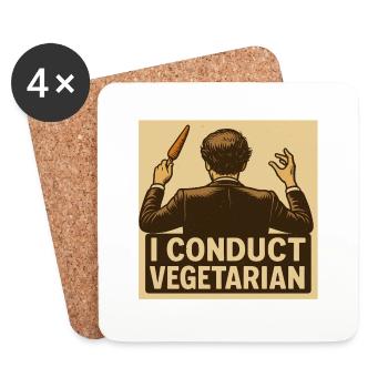 Dirigent I conduct vegetarian - Untersetzer (4er-Set) - Weiß - Vorne