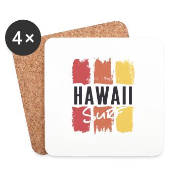 Hawaii Surf Vintage - Dessous de verre (lot de 4) - blanc - Devant