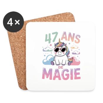 47 ans de magie - Dessous de verre (lot de 4) - blanc - Devant
