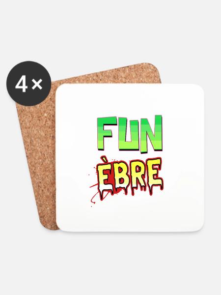FUN ÈBRE ! - Dessous de verre (lot de 4) - blanc