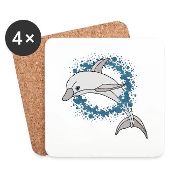 Dolphin - Coasters (set of 4) - white - Front