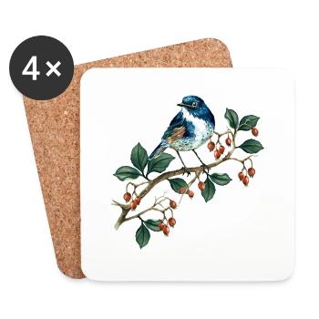 Colorful bird - Coasters (set of 4) - white - Front