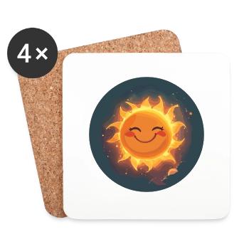 Sonnenstrahl Sonne - Untersetzer (4er-Set) - Weiß - Vorne