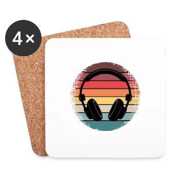 casque - Dessous de verre (lot de 4) - blanc - Devant