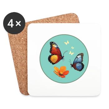 Schmetterling - Untersetzer (4er-Set) - Weiß - Vorne