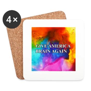 Give America Brain Again - buntes Design colorful - Untersetzer (4er-Set) - Weiß - Vorne