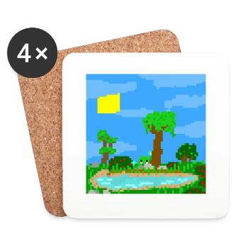 Niedliche Pixellandschaft! - Untersetzer (4er-Set) - Weiß - Vorne