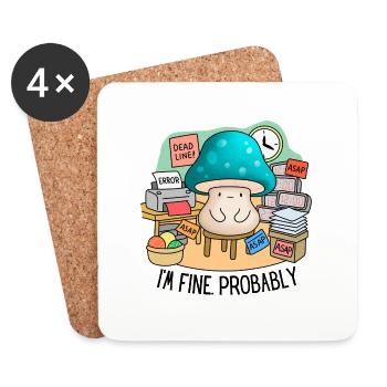 Épuisement professionnel Travail Stress Délais Sarcastique Je vais bien - Dessous de verre (lot de 4) - blanc - Devant