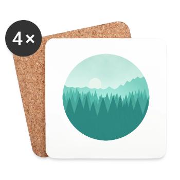 Mountain landscape - Coasters (set of 4) - white - Front