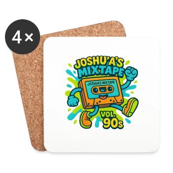 Joshua’s Mixtape Vol. 90s - Untersetzer (4er-Set) - Weiß - Vorne