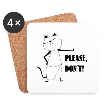 Nekochan Antonio S’il vous plaît, ne le faites pas ! - Dessous de verre (lot de 4) - blanc - Devant