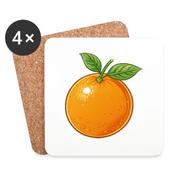 Orange Fruit Fruit Fruits Drawing - Coasters (set of 4) - white - Front
