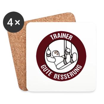 Gute Besserung Trainer Alles Gute Gesundheit Krank - Untersetzer (4er-Set) - Weiß - Vorne