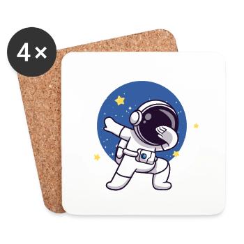 astronaut cartoon character dancing in - Untersetzer (4er-Set) - Weiß - Vorne