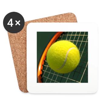 Raquette de tennis et balle de tennis - Dessous de verre (lot de 4) - blanc - Devant
