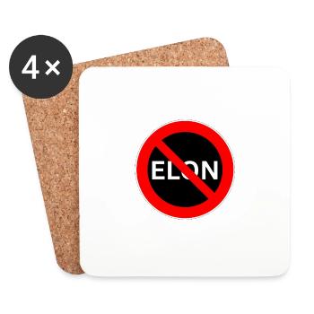 F*ck Elon - Untersetzer (4er-Set) - Weiß - Vorne