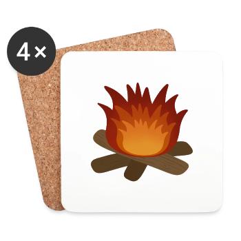 Feu de camp - Dessous de verre (lot de 4) - blanc - Devant