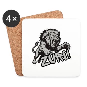 Zürich Löwe - Untersetzer (4er-Set) - Weiß - Vorne