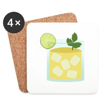 Moscow Mule Cocktail - Coasters (set of 4) - white - Front