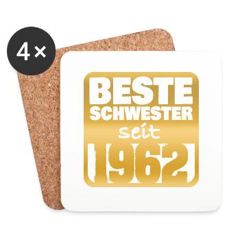Geburt 1962 - Untersetzer (4er-Set) - Weiß - Vorne