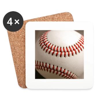 Base-ball - Dessous de verre (lot de 4) - blanc - Devant