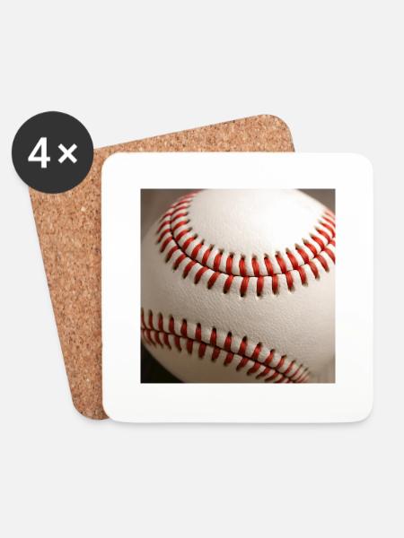 Baseball - Coasters (set of 4) - white