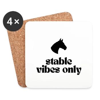 Stable Vibes Only - Design für alle Pferdefans! - Untersetzer (4er-Set) - Weiß - Vorne