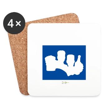 Bier Liga Logo ABI 2025 Blau 2 weiß - Untersetzer (4er-Set) - Weiß - Vorne