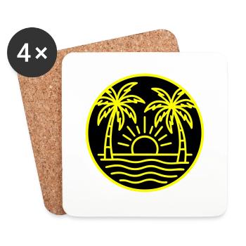 Island Palm Tree Holidays - Coasters (set of 4) - white - Front