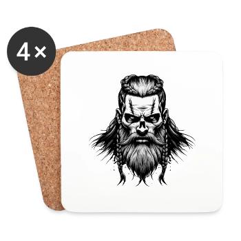 Norse Mythology Viking Warrior Valhalla - Coasters (set of 4) - white - Front